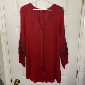 Blu Pepper great preloved burgundy boho tunic Size L